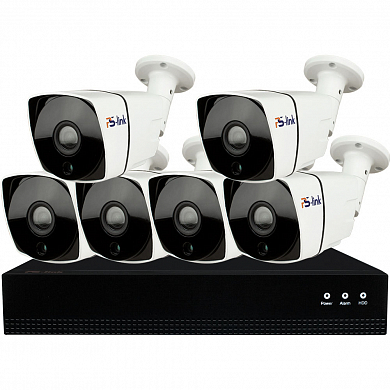 Комплект видеонаблюдения IP Ps-Link KIT-C806IP-POE / 8Мп / 6 камер / питание POE — детальное фото
