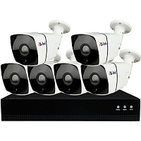 Комплект видеонаблюдения IP Ps-Link KIT-C806IP-POE / 8Мп / 6 камер / питание POE — фото товара