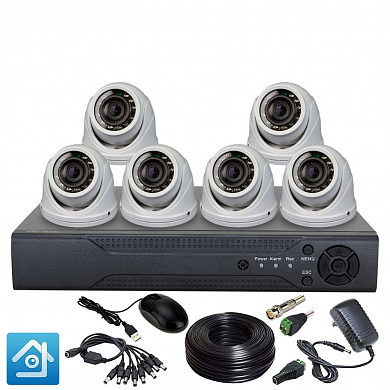 Комплект видеонаблюдения AHD 5Мп Ps-Link KIT-A506HDV / 6 камер / антивандальный — детальное фото
