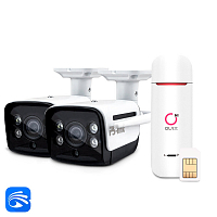 Комплект видеонаблюдения 4G Ps-Link KIT-WHM202-4G / 2Мп / 2 камеры — фото товара