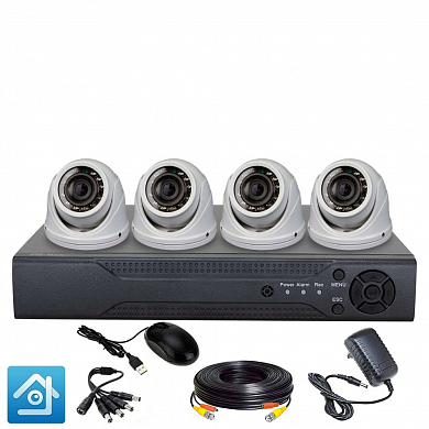 Комплект видеонаблюдения AHD 5Мп Ps-Link KIT-A504HDV / 4 камеры / антивандальный — детальное фото