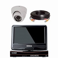 Комплект видеонаблюдения AHD 2Мп Ps-Link KIT-A9201HD / 1 камера / монитор — фото товара