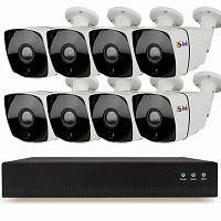 Комплект видеонаблюдения IP Ps-Link KIT-C208IP-POE / 2Мп / 8 камер / питание POE — фото товара