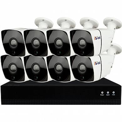 Комплект видеонаблюдения IP Ps-Link KIT-C808IP-POE / 8Мп / 8 камер / питание POE — детальное фото