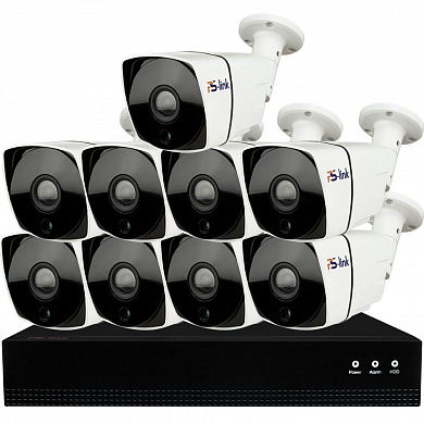 Комплект видеонаблюдения IP Ps-Link KIT-C809IP-POE / 8Мп / 9 камер / питание POE — детальное фото