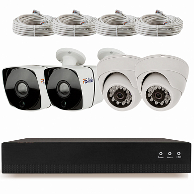 Комплект видеонаблюдения IP Ps-Link KIT-B504IP-POE / 5Мп / 4 камеры / питание POE — детальное фото